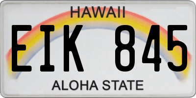 HI license plate EIK845