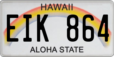HI license plate EIK864