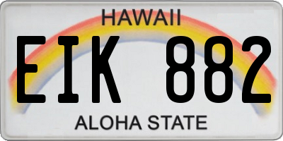HI license plate EIK882