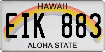 HI license plate EIK883