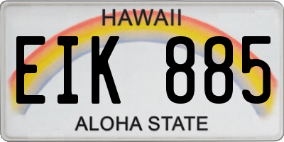 HI license plate EIK885