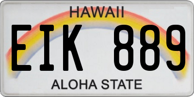 HI license plate EIK889
