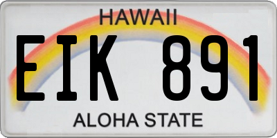 HI license plate EIK891