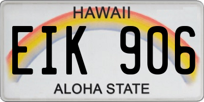 HI license plate EIK906