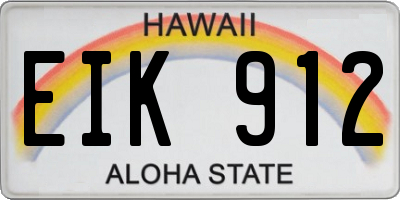 HI license plate EIK912