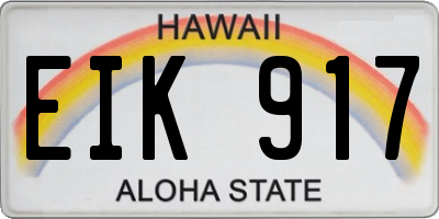 HI license plate EIK917