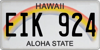 HI license plate EIK924