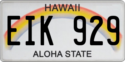 HI license plate EIK929