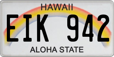 HI license plate EIK942