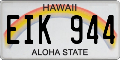 HI license plate EIK944