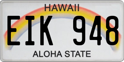 HI license plate EIK948