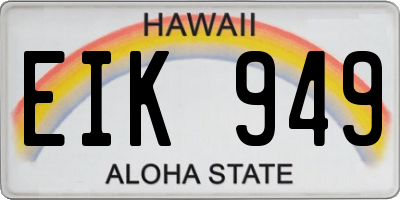 HI license plate EIK949