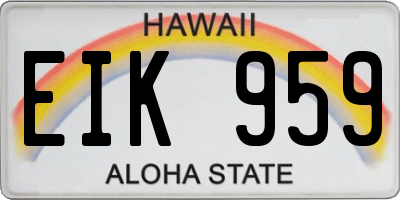 HI license plate EIK959