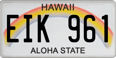 HI license plate EIK961