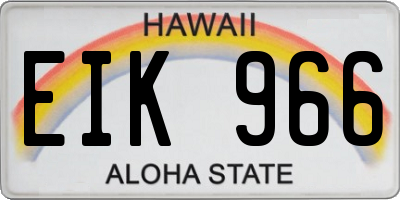 HI license plate EIK966