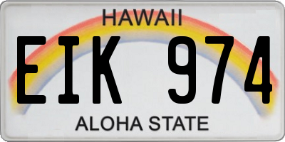 HI license plate EIK974