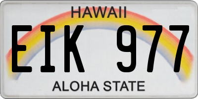 HI license plate EIK977