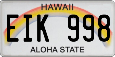 HI license plate EIK998
