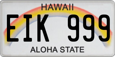 HI license plate EIK999