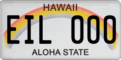 HI license plate EIL000