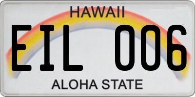 HI license plate EIL006
