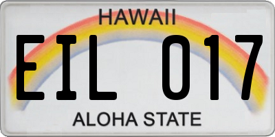 HI license plate EIL017