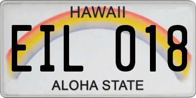 HI license plate EIL018
