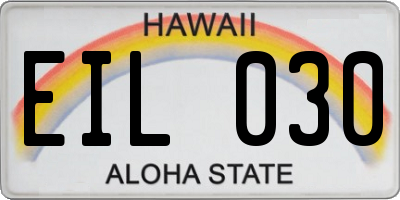HI license plate EIL030