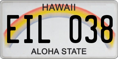 HI license plate EIL038