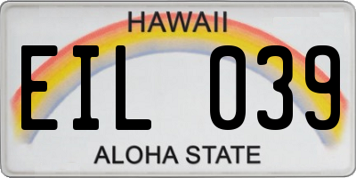 HI license plate EIL039