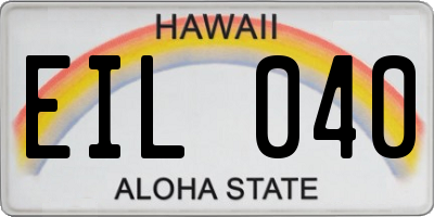 HI license plate EIL040