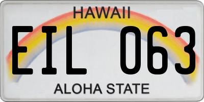 HI license plate EIL063