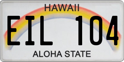 HI license plate EIL104