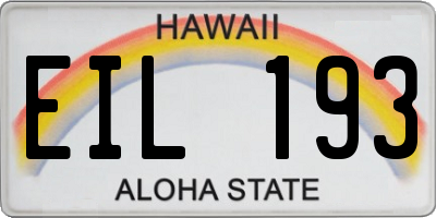 HI license plate EIL193