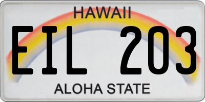 HI license plate EIL203