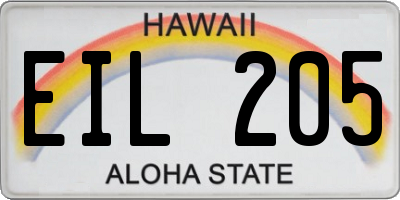 HI license plate EIL205