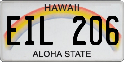 HI license plate EIL206