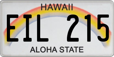 HI license plate EIL215