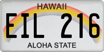 HI license plate EIL216