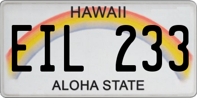 HI license plate EIL233