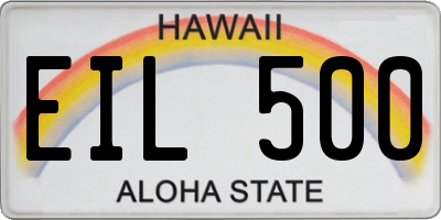 HI license plate EIL500