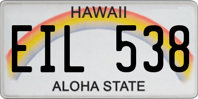 HI license plate EIL538