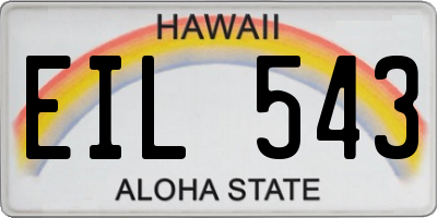 HI license plate EIL543