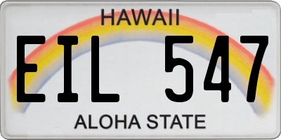 HI license plate EIL547