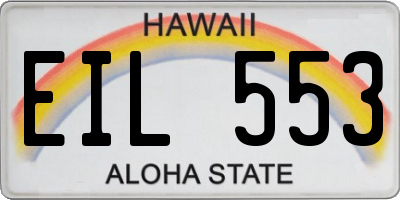 HI license plate EIL553