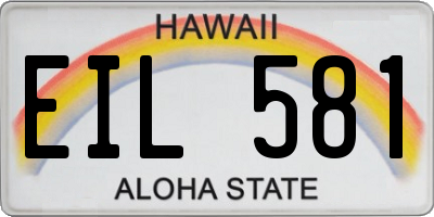 HI license plate EIL581