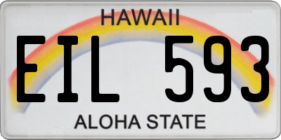 HI license plate EIL593