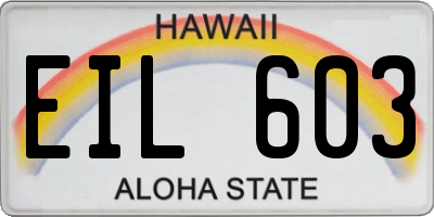 HI license plate EIL603
