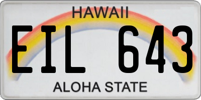 HI license plate EIL643