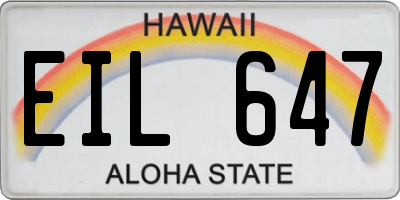 HI license plate EIL647
